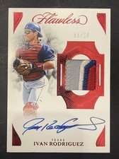 2025 Panini Flawless Ivan Rodriguez Game Worn 4-Color Patch On-Card Auto /20