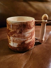 VINATGE SITKA CLAY CERAMITIQUE 8oz RED/BROWN SWIRLED COFFEE MUG - SITKA, ALASKA