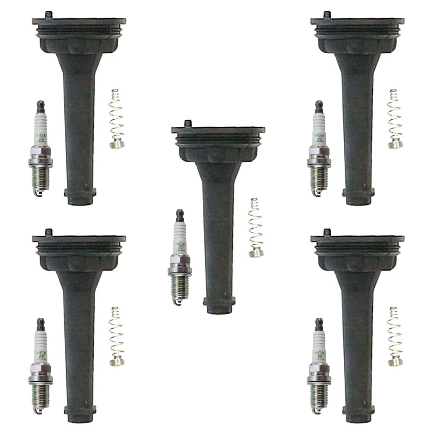 NGK 5 V-Power Spark Plugs  Denso Coil Boots Kit for C70 S60 S70 V70 XC70 XC90