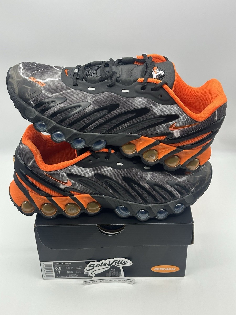 Size 9.5 - PALACE x Nike Air Max DN8 Black Safety Orange Particle