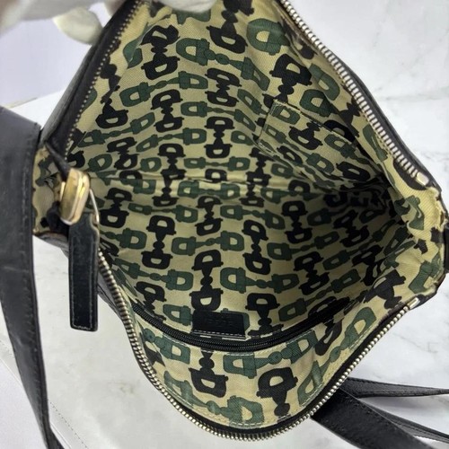 GUCCI Shoulder Bag Purse GG Canvas Leather Black Authentic - Picture 15 of 24