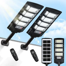 2 Pack Solar Street Lights Outdoor Waterproof 10000LM 6500K, Solar Light Outd...