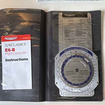 ASA AirClassics E6-B Flight Computer Metal Set with Wind Slide, Case and Manual