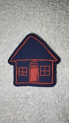House Party Distro Blue with Red Trim PVC House Patch