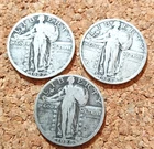 Three Standing Liberty Quarters - 1927, 1928, & 1929. Nice  #SLTR