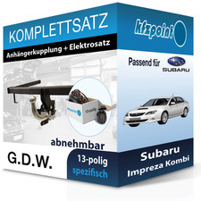 G.D.W. Anhängekupplung abnehmbar und E-Satz für Subaru Impreza Kombi 00- neu