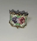 Cigar Band Retro Vintage Vargas Sterling Vermeil Guilloche Floral Ring SZ 6