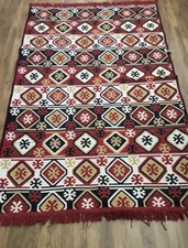 4x6 Geometric Vintage Handmade Traditional Kilim Floor Rug Carpet