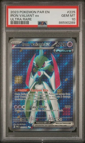 2023 POKEMON PAR EN-PARADOX RIFT ULTRA RARE #225 IRON VALIANT EX PSA 10