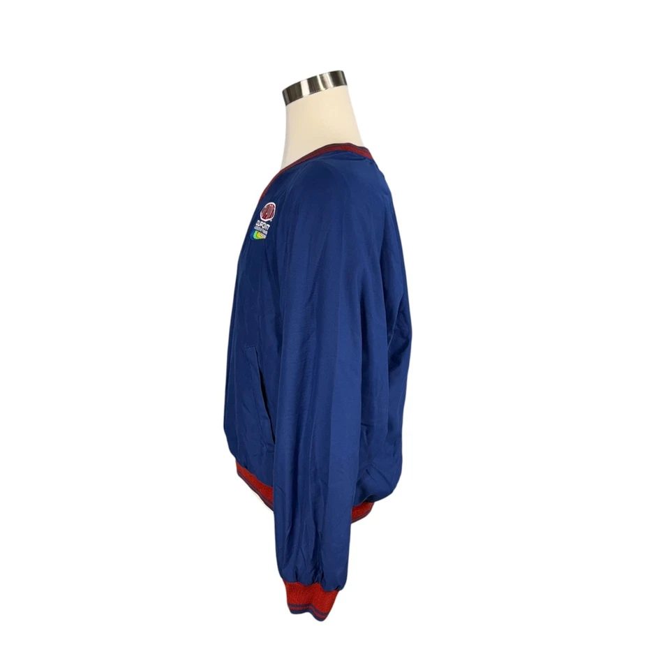 Chaqueta cortavientos suéter Gordon cuello en V roja y azul Foto 4 de 4