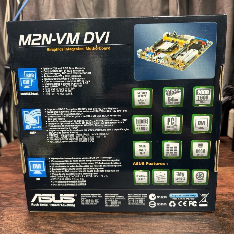 ASUS M2N-VM DVI AM2 MicroATX nForce Motherboard In Box With Accessories NEW - Image 2 of 4