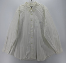 Ralph Lauren Shirt Men 2XB Big White Oxford Cloth OCBD Button Down Pony NEW
