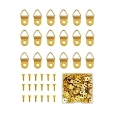 100 Pack Small Triangle Ring Picture Hangers with Screws for Clock Mirror