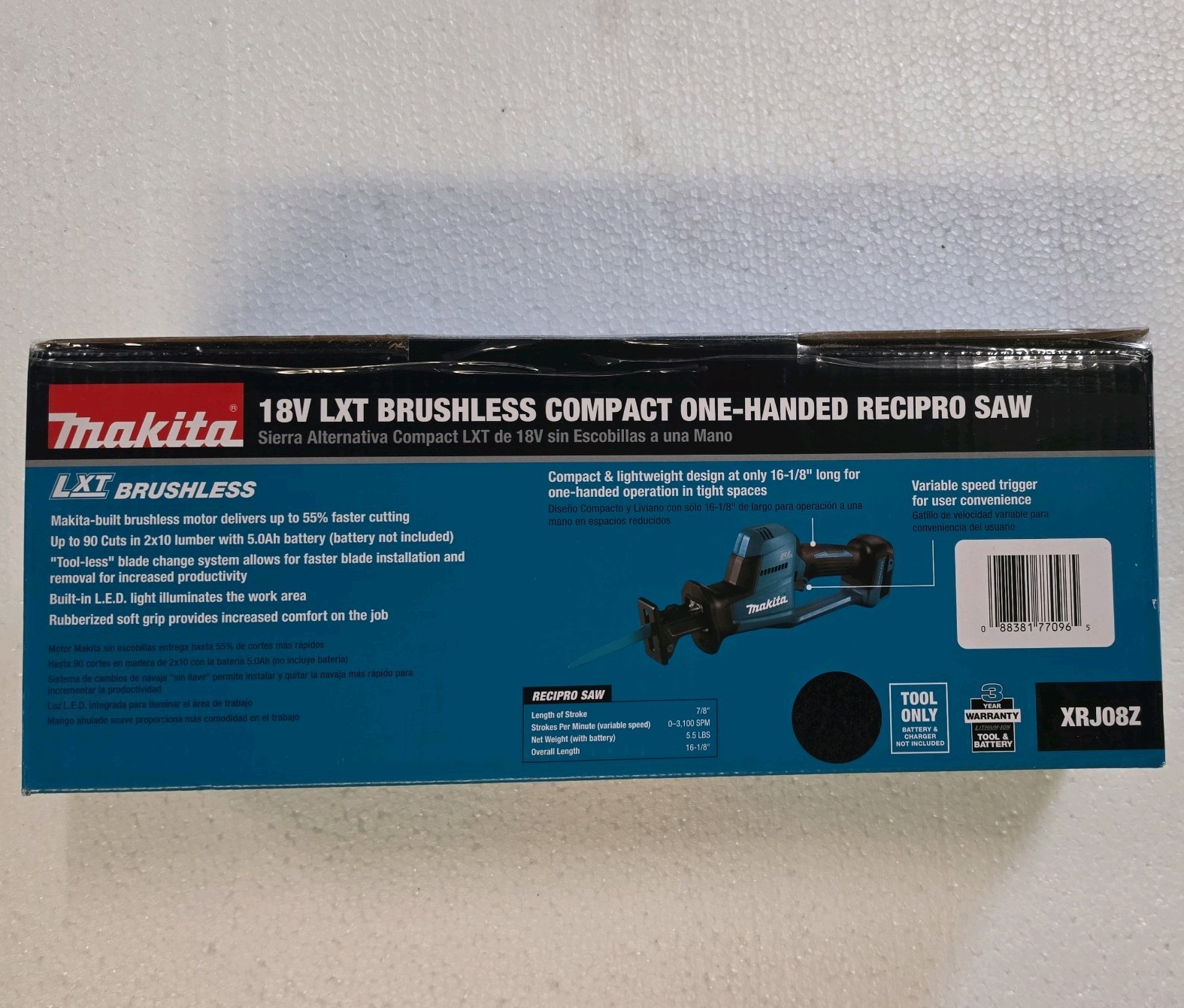 NEW Makita 18V XRJ08Z Brushless Cordless Reciprocating Saw One Hand Compact Volt