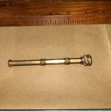 Victorian DUEL Mechanical Retractable Pencil Fountain Pen Gold? Red Jewel