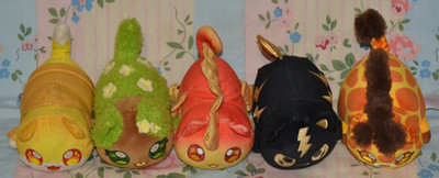 5 x APHMAU Erdkatze, Blitzkatze, Noi Katze, Giraffe Katze & Seepferdchen Katze Plüsch