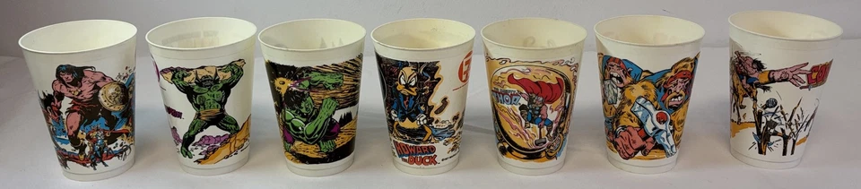 lote de veinte tazas slurpee 7-11 1977 Marvel Comics ~ Spider-Man, Hulk, FF, Thor, MÁS Foto 3 de 4