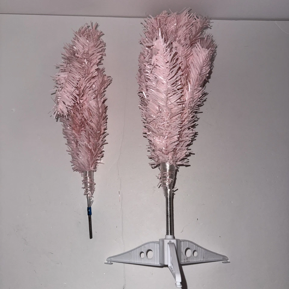 2 piece, 3-ft Pink Artificial Christmas Tree Bendable Branches with mini stand - Image 2 of 3