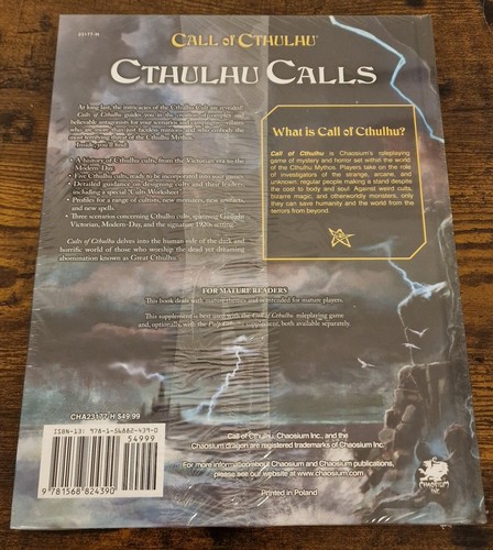 RPG Book Call of Cthulhu RPG Book Cults of Cthulhu by Chaosium CoC in Shrink - Picture 2 of 2