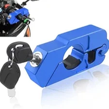 Motorcycle Grip Lock Handlebar Throttle Security Lock Anti-Theft Scooters Blue