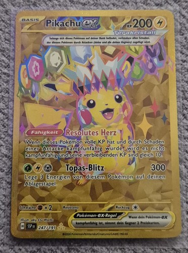 Pokemon - Stürmische Funken - Pikachu ex - 247/191 - Hyper-Gold-Rare - Holo - DE - Bild 1 von 1