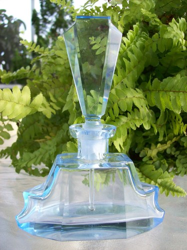 Vintage Perfume Bottle~RARE~Dauber Intact~BLUE~Signed~Rare-5.25" Tall - 第 9/9 張圖片