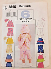 Butterick Pattern 3846 Infant Baby Top Shorts Pants & Hat Sewing Craft Project H