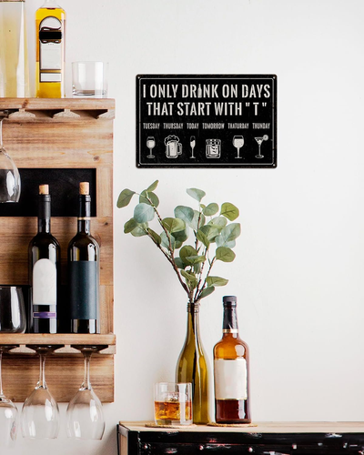 Funny Bar Sign for Home That Start with T Vintage Metal Sign Wall Decor - Picture 2 of 12