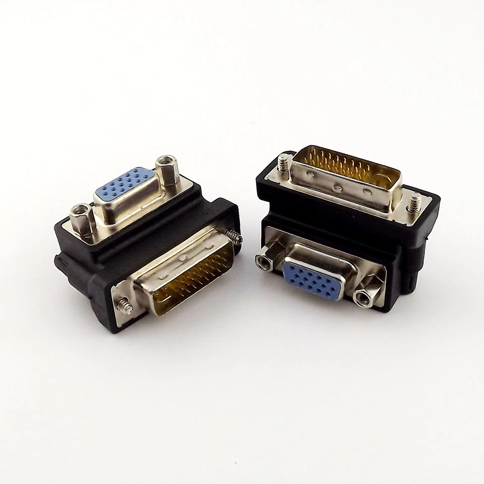 1x Right Angle 90 Degree VGA Female To DVI 24+5 Pin Male Video Convertor Adapter - Image 4 of 4