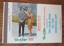 MATCHBOOK: ROUGH RIDER SPORTS COATS & SLACKS (NAPA, CALIFORNIA) MATCHORAMA -F17