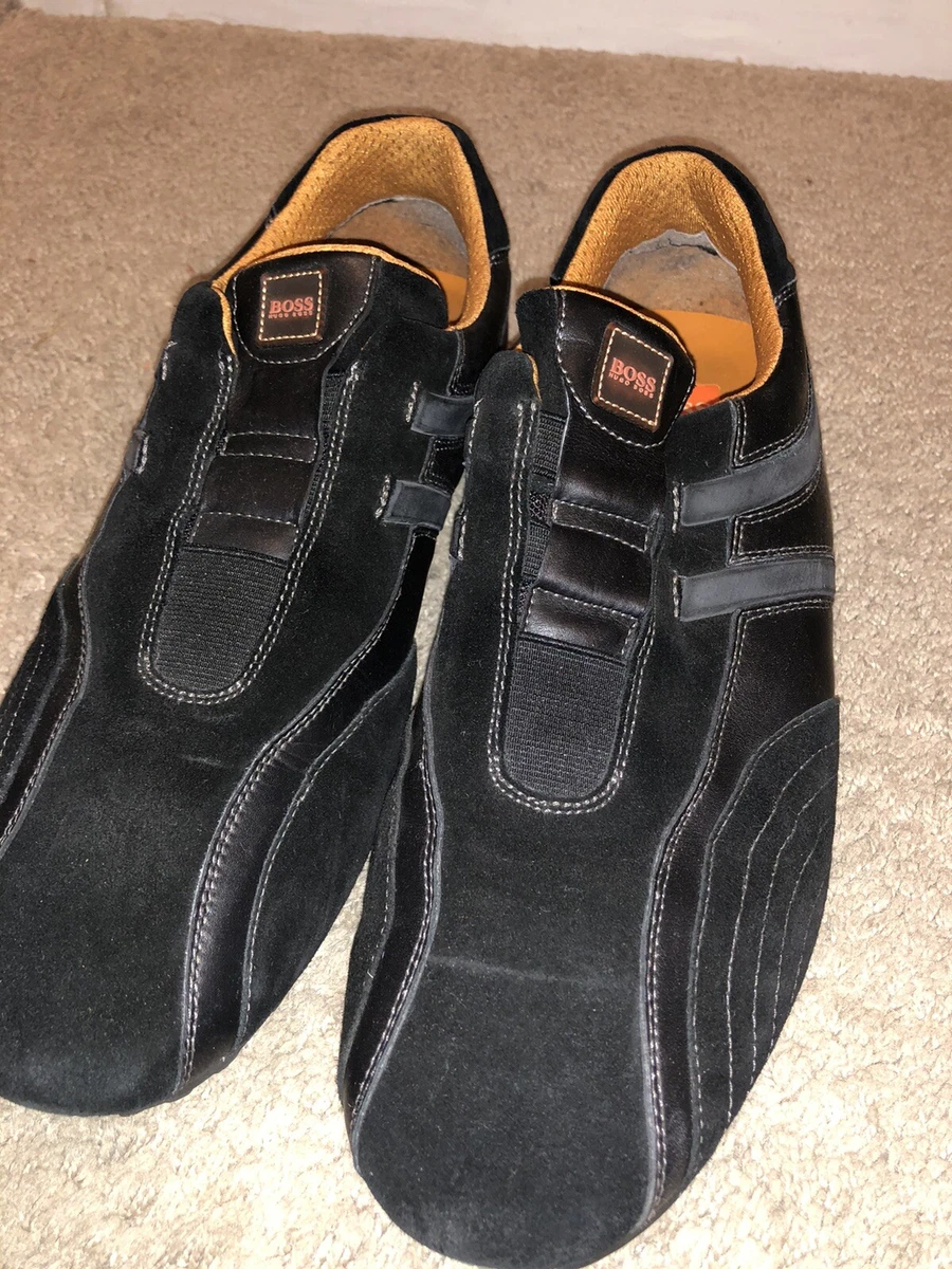 HUGO BOSS Orange &amp; Suede Sneakers.Sz eBay