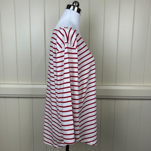 Trenery Top Women's Size XL White Red Stripe 3/4 Sleeve Casual - Picture 5 of 13
