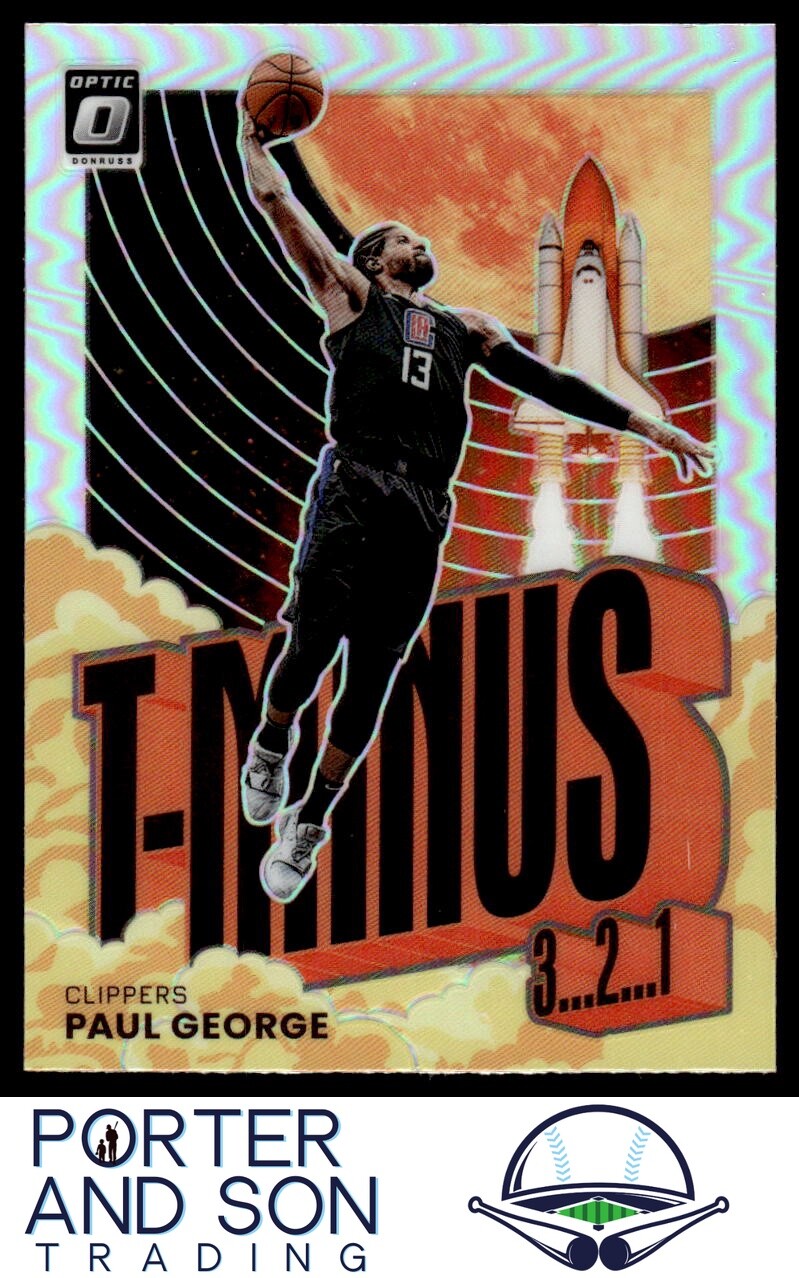 Paul George 2021-22 Donruss Optic T-Minus 3...2...1 Holo #9 Los Angeles Clippers