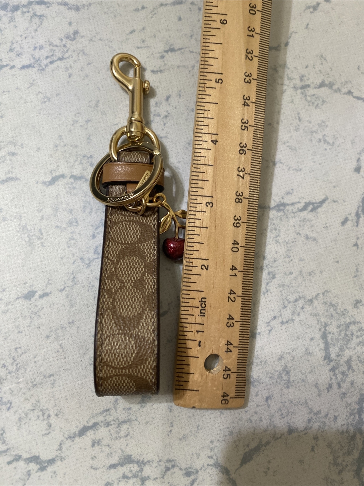 Coach Signature Large Loop Signature Cherry Bag Charm Gem