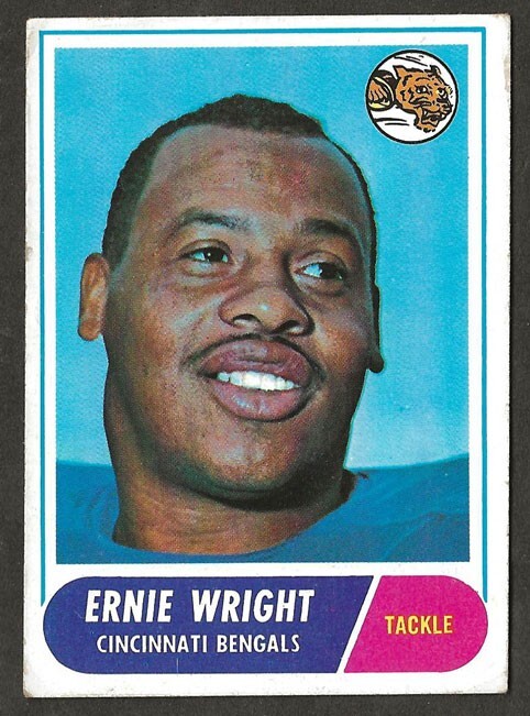 1968 Topps #200 ERNIE WRIGHT Cincinnati Bengals - CREASE FREE - VGEX