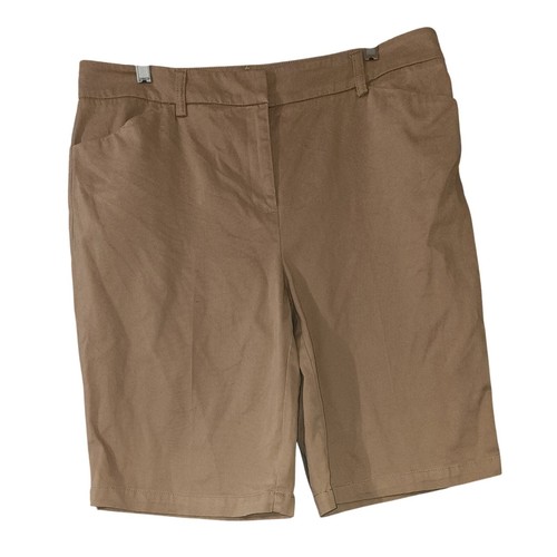 Jones New York Sport Stretch Golf Shorts Khaki Beige Women's Size 14