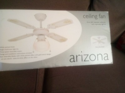 Arizona 91cm Ceiling Fan With Light New Boxed Ebay