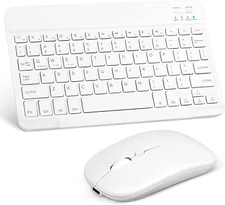 Rechargeable Bluetooth Keyboard and Mouse Combo Ultra Slim Full-Size Keyboard an