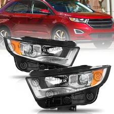 [Halogen Type]For 2015 2016 2017 2018 Ford Edge Projector Headlights Lamps L+R