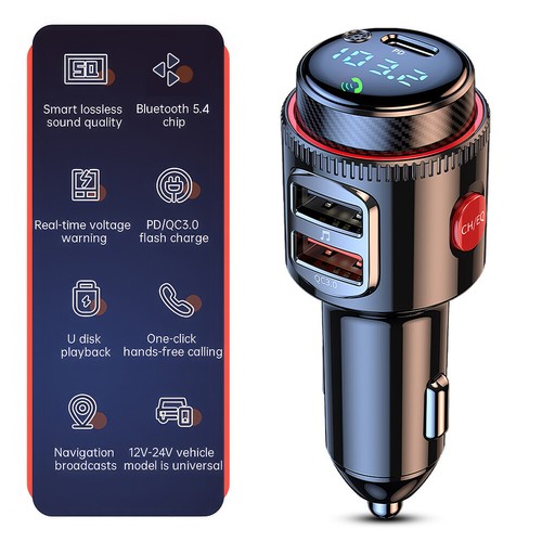 Bluetooth Radio Car Kit Wireless FM Transmitter PC QC3.0 USB Charger MP3 Player - Picture 2 of 14