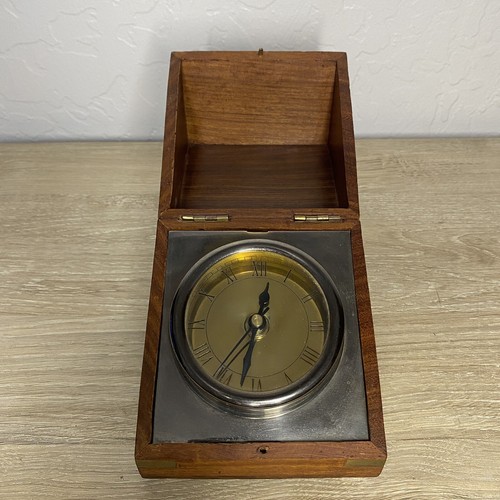 Reloj Escritorio CAJA DE MADERA LATÓN Cuarzo Prestige Hecho en India - Imagen 1 de 11