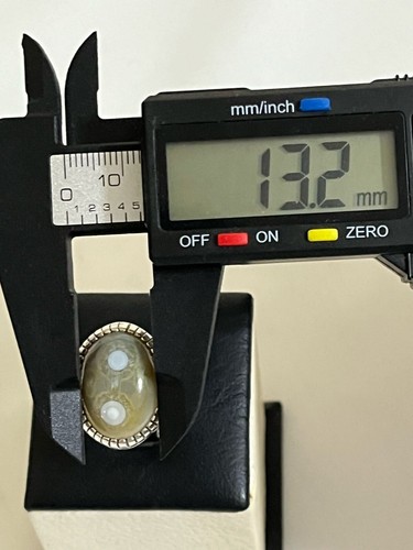 Anello da uomo in argento 925 vera agata Yemen Aqeeq عقيق يمني سليماني عيون صريحة - Foto 13 di 14