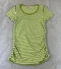 Michael Kors womens green striped short sleeve form fitting dress size small