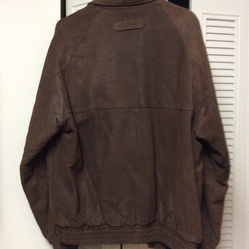 Men's Leather Suede Bomber Jacket - Picture 5 of 6