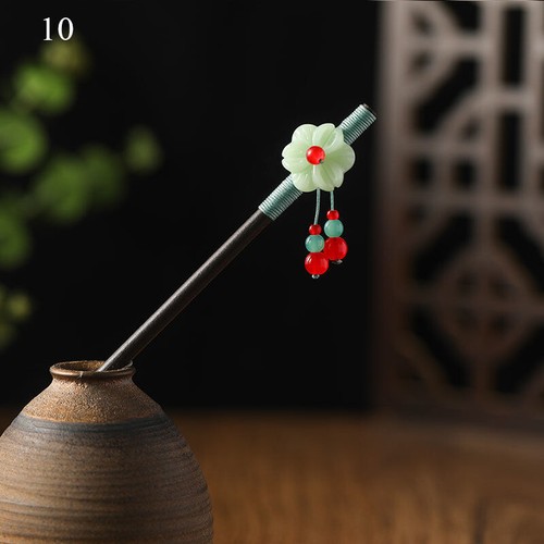 Retro Chinese Style Wooden Flower Hair Chopsticks Hair Stick Hairpin Chignon Pin - Picture 23 of 45