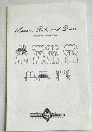 Cherry Williams Schnittmuster Bischöfe Hauben ~ Schürze Latz und Kleid sehr guter Zustand 6 Monate + - Bild 8 von 17