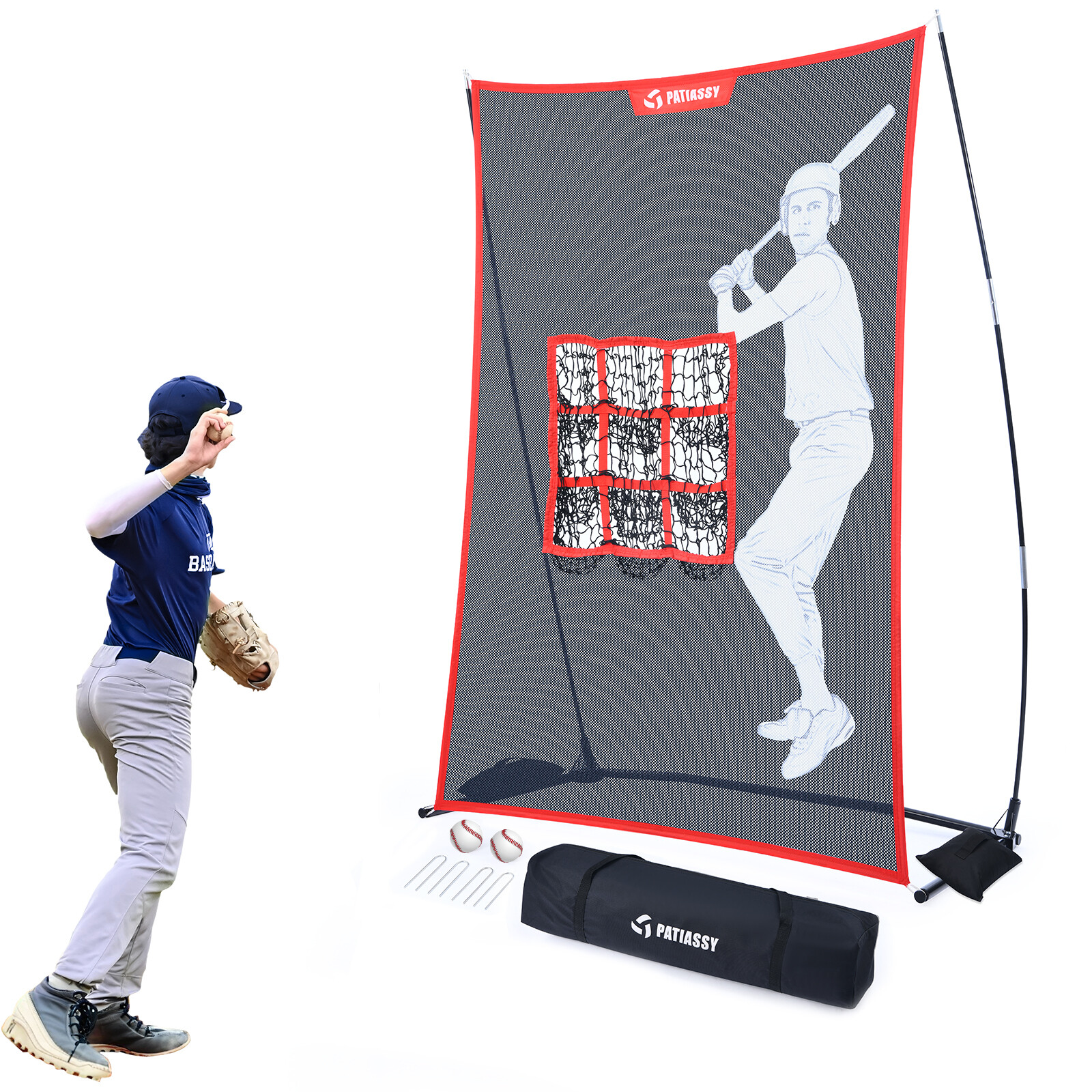 Pitching Target Net w/9 Hole Strike Zone Baseball Softball Training