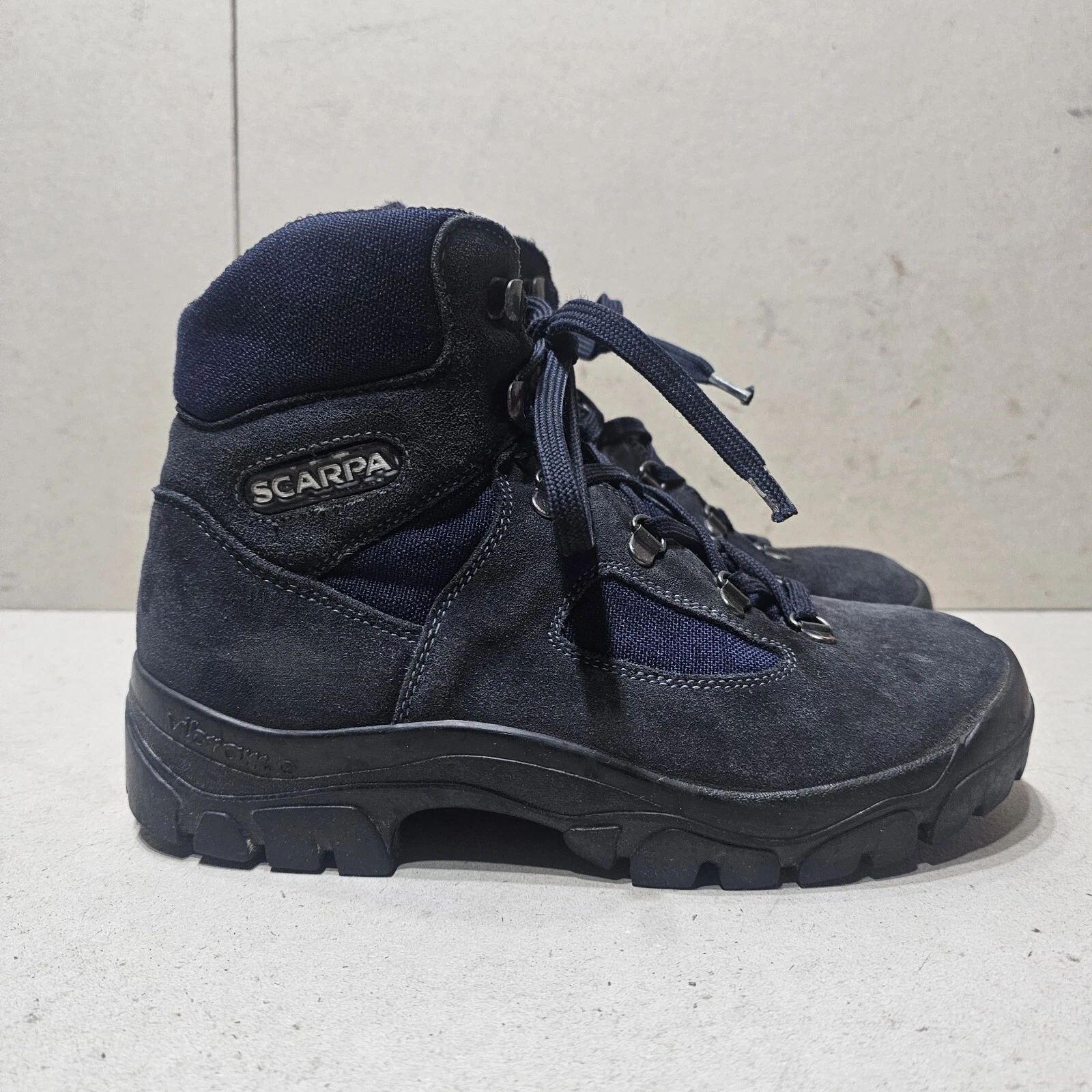 SCARPA NESSUN LUOGO WOMEN'S SUEDE FABRIC HIKING CAMPING BOOTS BLUESIZE UK5 EU38