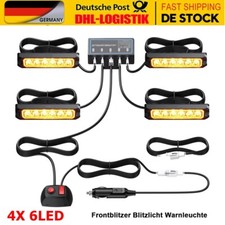 4x Frontblitzer LED Blitzlicht Warnleuchte Strobe Licht Gelb 12V 24V KFZ LKW PKW