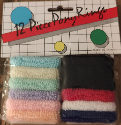 100 Pakete Haargummis Frottee Haarschmuck Bunt je Pak 12 Stk. = 1200 große ovp